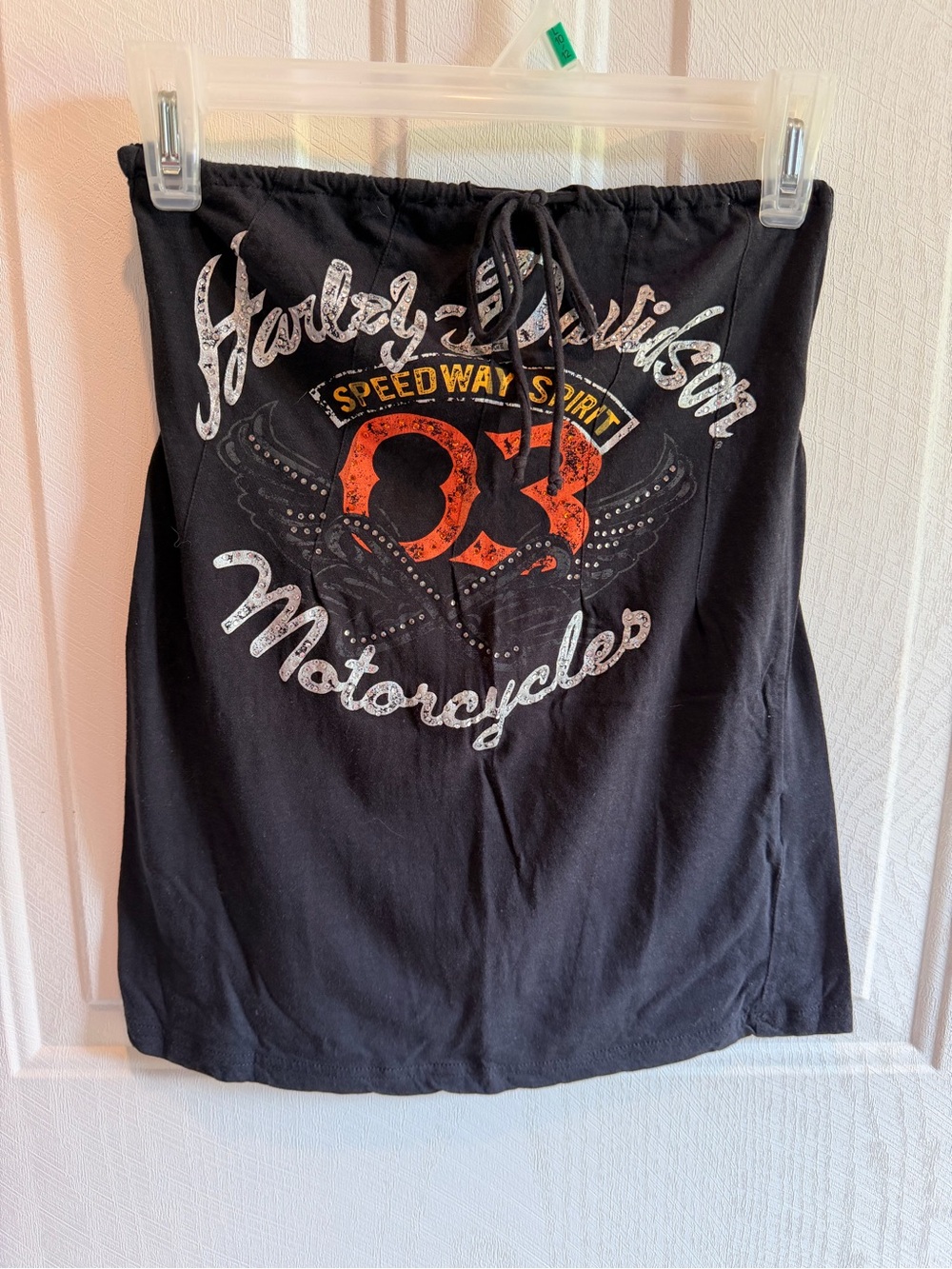 Harley-Davidson Black Skirt with Orange & White Graphic